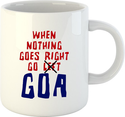 HuppmeGift Go Goa White Ceramic Mug(350 ml)