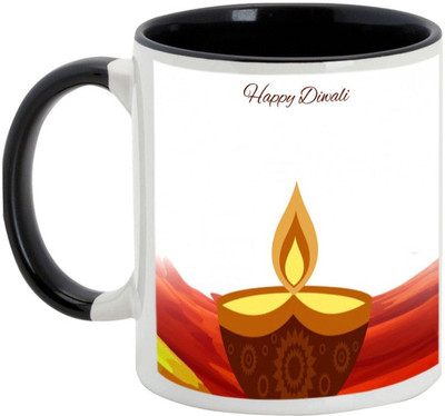 

AllUPrints Diwali Gifts - May This Deepawali Bring Warmth And Splendor To Your Family Ceramic Mug(325 ml), Black