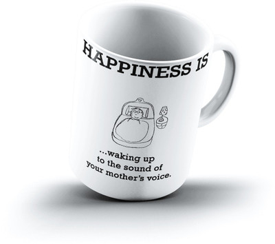 

Ucard Happiness Is1233 Bone China, Ceramic, Porcelain Mug(325 ml), Multicolor
