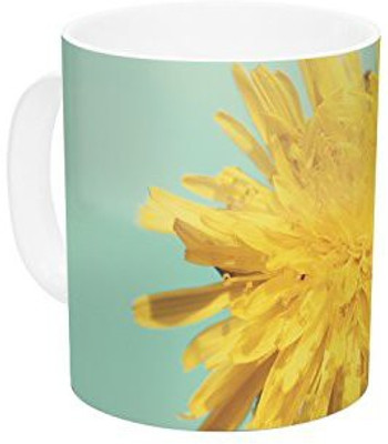 

Kess InHouse InHouse Beth Engel You are My Sunshine Teal Flower Ceramic Coffee, 11 oz, Multicolor Ceramic Mug(60 ml)