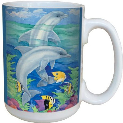 

Tree-Free Greetings Greetings lm43390 Playful Dolphin Reef by Paul Brent Ceramic with Full-Sized Handle, 15-Ounce Ceramic Mug(60 ml), Multicolor