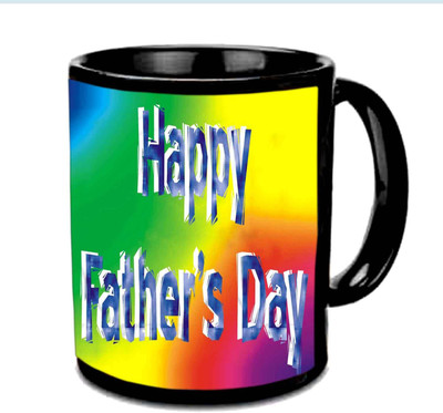 

Raj Laxmi Fathers Day Wishes With Colorful Background Multicolor Ceramic Mug(350 ml), Black