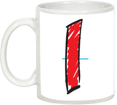 

AllUPrints Colorful Handwritten Alphabet Letters "I" Ceramic Mug(325 ml), White