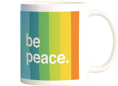 

Rangeele Inkers Be Peace Ceramic Mug(300 ml), Multicolor