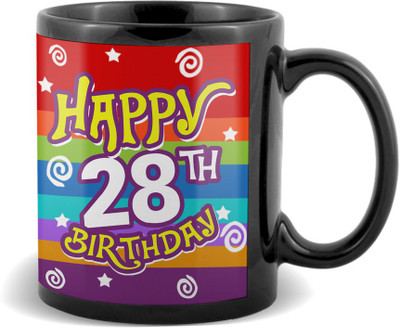 

SKY TRENDS Happy 28th Birthday Black Coffee Ceramic Mug(320 ml)