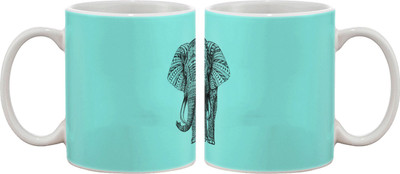 

Artifa Elephant Drawing Design Porcelain, Ceramic Mug(350 ml), Multicolor