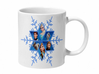 

Mooch Wale Frozen Characters Snowflake Ceramic Mug(325 ml), Multicolor