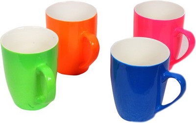 

Purpledip Microwave Safe Ceramic(Multicolor, Pack of 4)