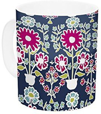 

Kess InHouse InHouse Laura Nicholson Turkish Vase Navy Magenta Ceramic Coffee, 11 oz, Multicolor Ceramic Mug(60 ml)