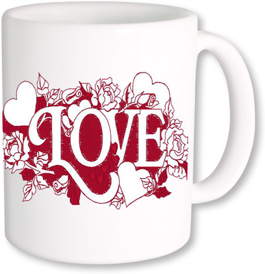 

PhotogiftsIndia Love With Flower Ceramic Mug(325 ml)