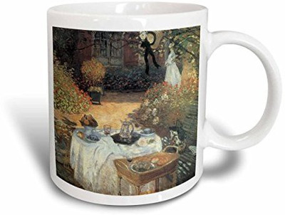 

3dRose Le Dejeuner By Claude Monet, 1873 Luncheon in The Garden Ceramic, 11 oz, White Ceramic Mug(60 ml), Multicolor
