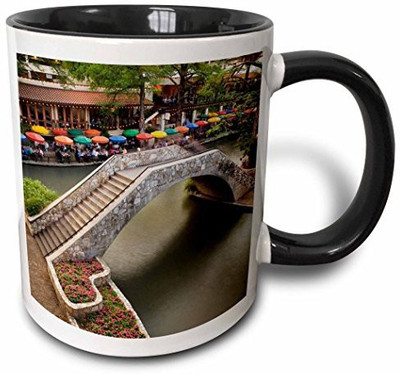 

3dRose Outdoor Cafe, River Walk, San Antonio, Texas Us44 Aje0043 Adam Jones Two Tone Black, 11 oz, Black/White Ceramic Mug(60 ml), Multicolor