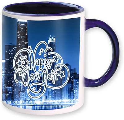 

Heyworlds gifts for new year Ceramic Mug(325 ml), Blue