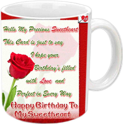 

Raj Laxmi Happy B'day sweet White Ceramic mug Ceramic Mug(3.5 ml)