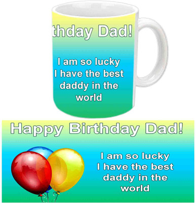 

Raj Laxmi Colerful Balloons Happy B'day White Ceramic Mug(3.5 ml)