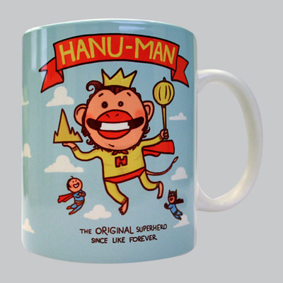 

Chimp Hannuman Porcelain Mug(350 ml), Blue