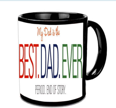 

Raj Laxmi Best DAD Ever Multicolor Ceramic Mug(350 ml), Black