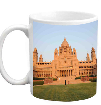 

Raj Laxmi Beautiful Umaid Palace White Ceramic Mug(350 ml)