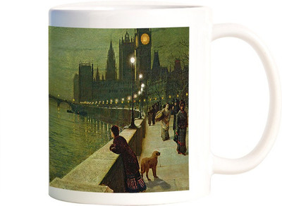 

Rangeele Inkers River bank Painting Ceramic Mug(300 ml), Multicolor