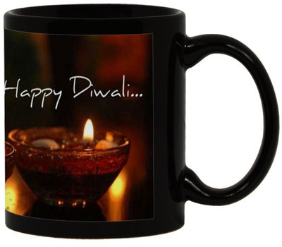 

Lolprint 70 Diwali Gift Black Ceramic Mug(325 ml)