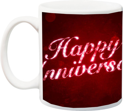 

ME&YOU Gift for Husband/Wife/Boyfriend/Girlfriend/Couple On Valentine's Day Or Anniversary;Happy Anni,red Printed Ceramic Mug(325 ml), Multicolor