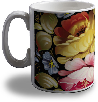 

Artifa Amazing Floral Design Porcelain, Ceramic Mug(350 ml), Multicolor