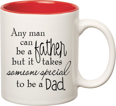 

Huppme For Father Inner Red Ceramic Mug(350 ml), Red;white