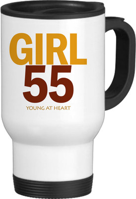 56% OFF on TIED RIBBONS Girl 55 White-Travel Ceramic Coffee Mug(600 ml)