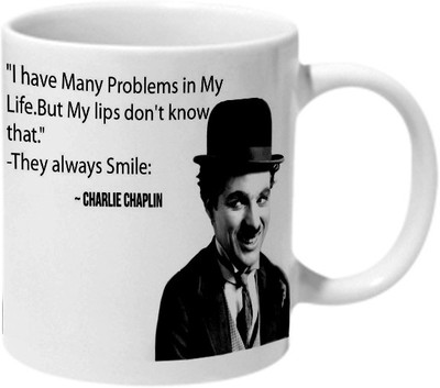 

Mooch Wale Charlie Chaplin They Always Smile Ceramic Mug(325 ml), Multicolor