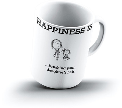 

Ucard Happiness Is2076 Bone China, Ceramic, Porcelain Mug(325 ml), Multicolor