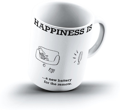 

Ucard Happiness Is1072 Bone China, Ceramic, Porcelain Mug(325 ml), Multicolor