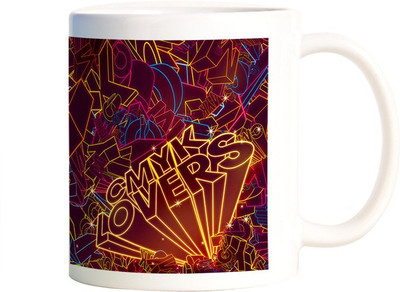 

Rangeele Inkers CMYK Lovers Ceramic Mug(300 ml), Multicolor