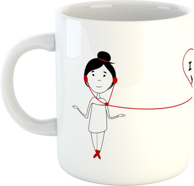 

Deeher Gifts Listen to my heart- i love you Ceramic Mug(350 ml), Multicolor