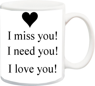

ME&YOU Gift for Husband/Wife/Girlfriend/Boyfriend/Lover;"Beautiful I Miss you HD printed Ceramic Mug(325 ml), Multicolor
