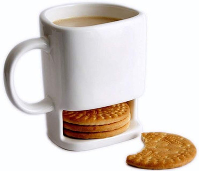 

Crackndeal Cookie Ceramic Mug(180 ml), White