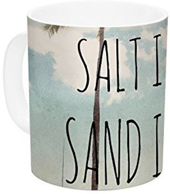 

Kess InHouse InHouse Nastasia Cook Salt in The Air Beach Trees Ceramic Coffee, 11 oz, Multicolor Ceramic Mug(60 ml)