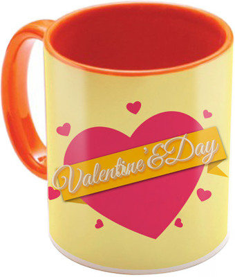 

SKY TRENDS Valentine Gift for Girlfriend Love Printed I Love U Forever Perfect for Her Him Wife Fiance Anniversary And Birthday STGD114 Ceramic Mug(325 ml), Orange
