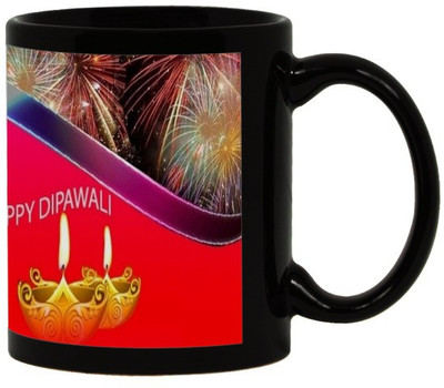 

Lolprint 55 Diwali Gift Black Ceramic Mug(325 ml)