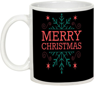 

AllUPrints Beautiful Christmas Eve Flakes Ceramic Mug(325 ml), White