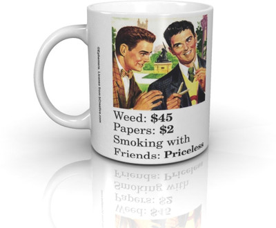 32% OFF on Bcreative Weed Papers Smoking With Friends (Officially Licensed) Ceramic Mug(350 ml)