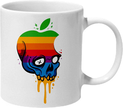 

Mooch Wale Deadly Apple Skull Ceramic Mug(325 ml), Multicolor