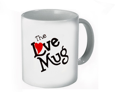 

DESIGNER CASES Love White Plain Coffee Ceramic Mug(320 ml), Multicolor