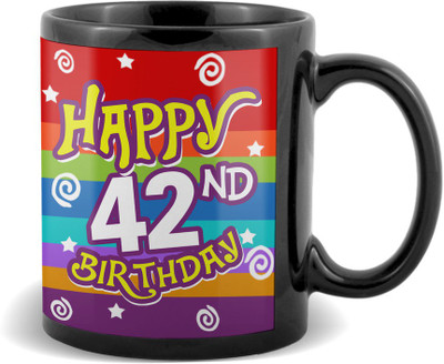 

SKY TRENDS Happy 42nd Birthday Black Coffee Ceramic Mug(320 ml)