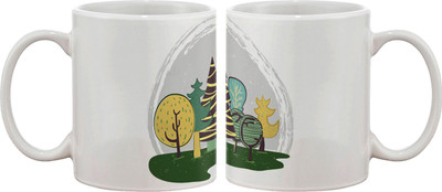 

Artifa Cute Little Forest Porcelain, Ceramic Mug(350 ml), Multicolor