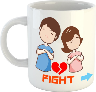 

HuppmeGift Fight & Love White Ceramic Mug(350 ml)