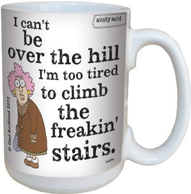 

Tree-Free Greetings Greetings lm43764 Hilarious Aunty Acid Over The Hill by The Backland Studio Ceramic, 15-Ounce Ceramic Mug(60 ml), Multicolor