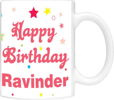 

Simbright ravinder birthday Ceramic Mug(350 ml), White