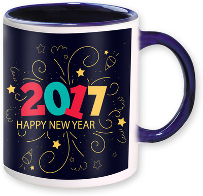 

Heyworlds happy new year gifts 07 Ceramic Mug(325 ml), Blue
