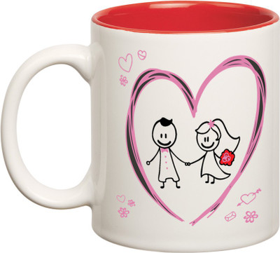 

HuppmeGift Express Love Inner Red Ceramic Mug(350 ml)