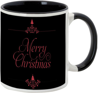 

AllUPrints Merry Christmas To All My Friends Ceramic Mug(325 ml), Black